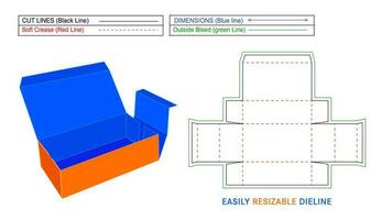 Verzending doos, gegolfd karton mailer doos dieline en 3d vector, gemakkelijk bewerkbare en aanpasbaar het dossier vector