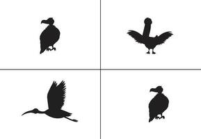 vlak ontwerp vogel silhouet reeks ,vogel, zwart icoon, vogel kunst ,vogel tatoeage, vector