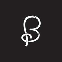 brief pb curves gekoppeld lint logo vector