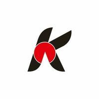 brief k cirkel meetkundig beweging logo vector