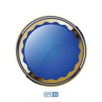 goud kader glanzend luxe blauw knop. vector