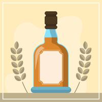 Platte Bourbon fles vectorillustratie vector