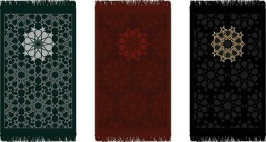 Islamitisch zwart kleur gebed mat tapijt Arabisch ontwerp vector