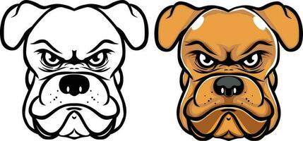 bulldog hoofd vector illustraties