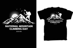 berg beklimming t overhemd ontwerp vector
