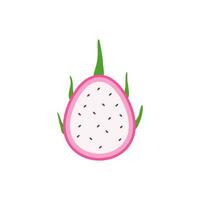 draak fruit vlak ontwerp vector illustratie. vector rijp pitahaya, sappig tropisch fruit, vegetarisch voedsel, kruidenier Product. pithaya, exotisch tropisch drakenfruit