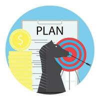 tactiek financieel planning. darts en prestatie financiën, vector illustratie