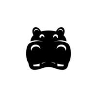 nijlpaard hoofd silhouet vector ontwerp