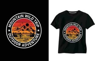 berg wild reis buitenshuis avontuur t-shirt ontwerp vector illustratie, poster en anderen vector wijnoogst buitenshuis gevoel ontwerp