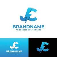 brief jc macht logo, geschikt voor ieder bedrijf met jc of cj initialen. vector