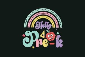 Hallo pre-k kleuterschool kinderen vector t-shirt