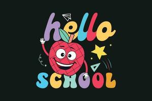 Hallo school- kleuterschool kinderen vector t-shirt