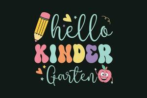 Hallo kleuterschool kinderen vector t-shirt