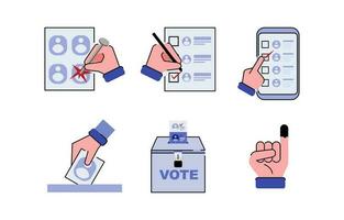 handen gieten stemmen in verkiezingen verzameling tekenfilm ilustration vector