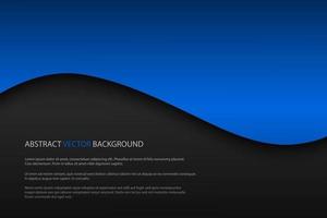 abstracte zwarte en blauwe golf vector achtergrond met lege ruimte voor uw tekst. moderne huisstijl vectorillustratie