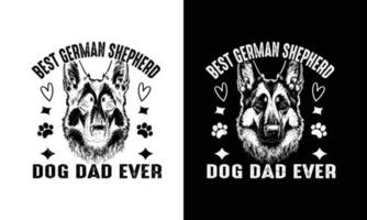 het beste Duitse herder hond vader ooit t shirt. Vaderdag ontwerp. mok ontwerp. vector