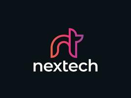 nt tech logo ontwerp. vector