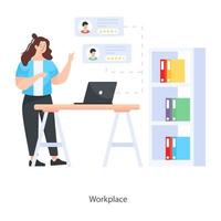 werknemer en werkplek ontwerp workplace vector