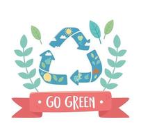 recycle flora fauna ga groen milieu ecologie vector