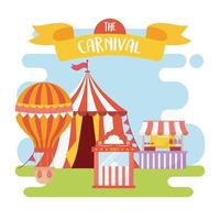 kermis carnaval eten kraam tent luchtballon tickets recreatie entertainment vector