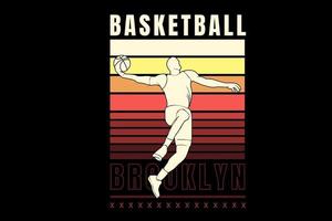 basketbal brooklyn kleur geel en oranje vector