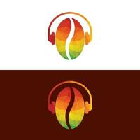 koffie podcast icoon logo ontwerp. koffie dj logo concept. vector