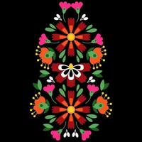 helder bloemen Mexicaans borduurwerk vector