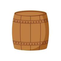 houten vat voor wijn of bier. vat van eik hout met koper of ijzer ringen vector