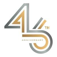 46 jaren verjaardag logo vector sjabloon