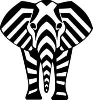 olifant - zwart en wit geïsoleerd icoon - vector illustratie