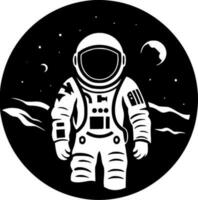 astronaut, minimalistische en gemakkelijk silhouet - vector illustratie