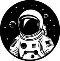 astronaut, zwart en wit vector illustratie