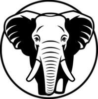 olifant, zwart en wit vector illustratie