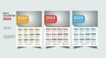 muur kalender 2024 sjabloon vector