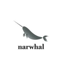 narwal logo met minimalistisch ontwerp vector