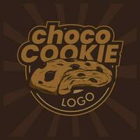 chocola koekje logo ontwerp concept vector