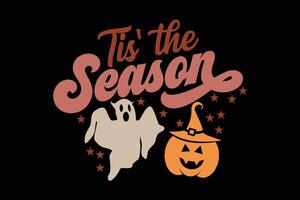 het is de seizoen grappig halloween t-shirt ontwerp vector