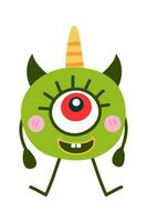 schattig monsters vector illustratie. schepsel tekenfilm karakter tekeningen. monsters illustratie. buitenaards wezen klem kunst. griezelig beest grafisch verzameling.