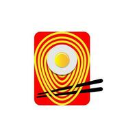 pin plaats ramen logo vector illustratie. geschikt voor de logo van restaurants, ramen of andere snel voedsel kraampjes.