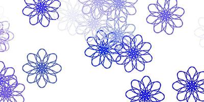 lichtpaarse vector doodle patroon met bloemen