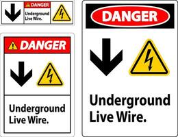 Gevaar teken, ondergronds leven draad. vector