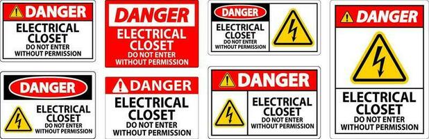 Gevaar teken elektrisch kast - Doen niet invoeren zonder toestemming vector