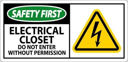 veiligheid eerste teken elektrisch kast - Doen niet invoeren zonder toestemming vector
