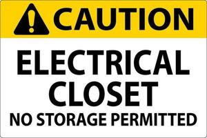 voorzichtigheid teken elektrisch kast - Nee opslagruimte toegestaan vector
