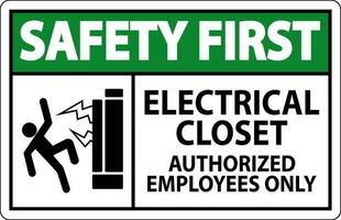 veiligheid eerste teken elektrisch kast - geautoriseerd medewerkers enkel en alleen vector