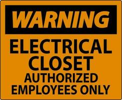 waarschuwing teken elektrisch kast - geautoriseerd medewerkers enkel en alleen vector