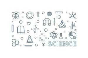 wetenschap minimaal vector horizontaal schets illustratie of banier