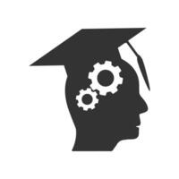 vector illustratie van diploma uitreiking beheer icoon in donker kleur en wit achtergrond