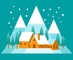 Winter Village Illustratie vector