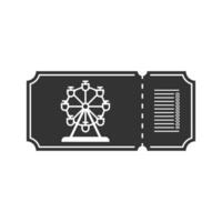 vector illustratie van ferris wiel ticket icoon in donker kleur en wit achtergrond
